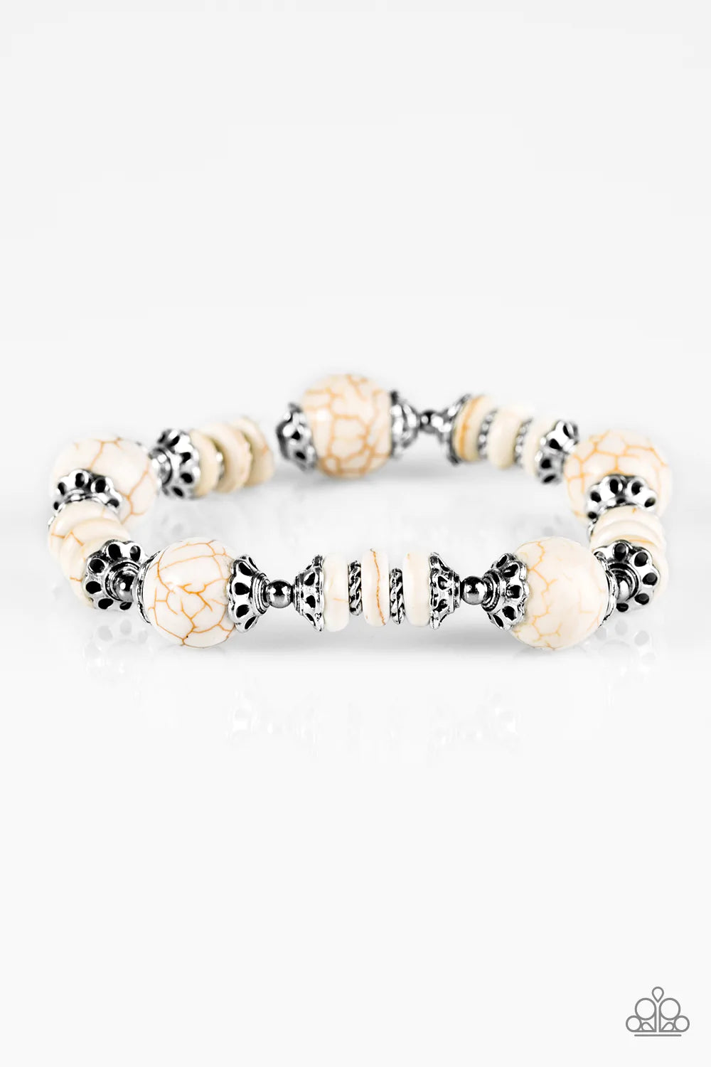 Pulsera Paparazzi ~ Desert Hills - Blanco