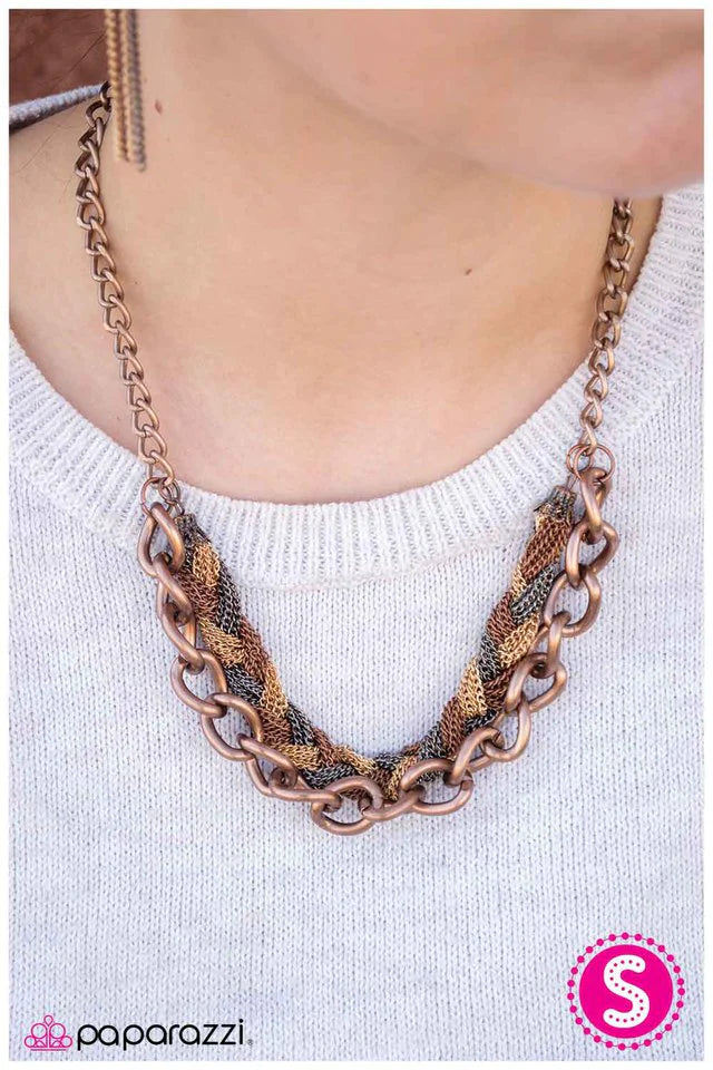 Paparazzi Necklace ~ Heavy Metal - Copper