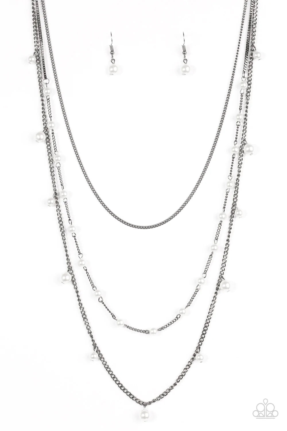 Paparazzi Necklace ~ The FAME Is Up! - White