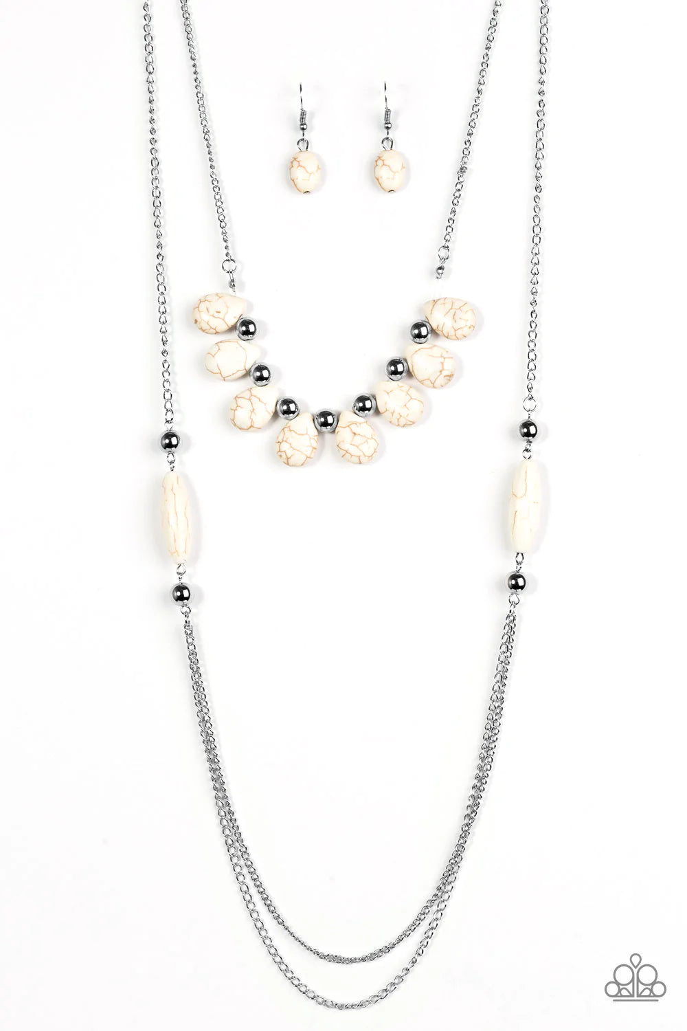 Paparazzi Necklace ~ Call Me Mother Nature - White