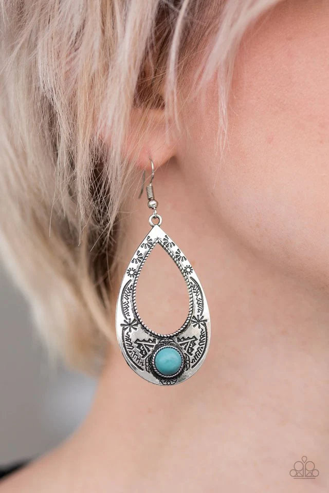Paparazzi Earring ~ South Pacific - Blue