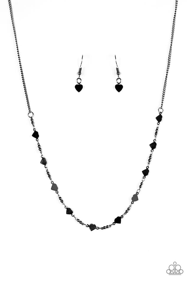 Paparazzi Necklace ~ Fierce Hearts - Black