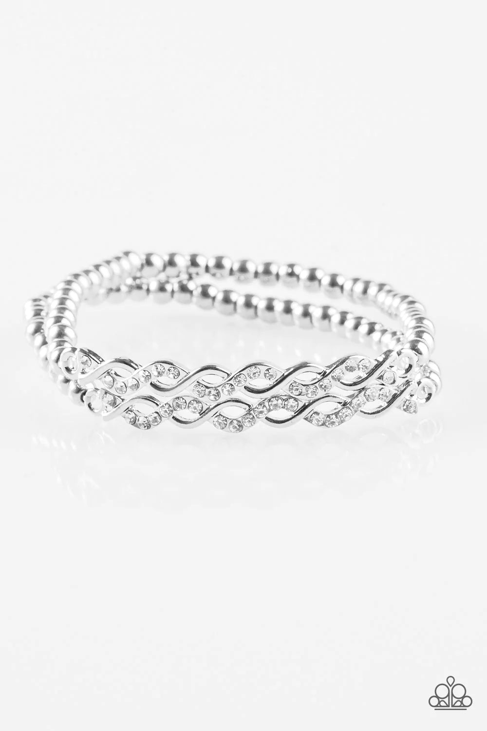 Pulsera Paparazzi ~ Uptown Utopia - Blanco