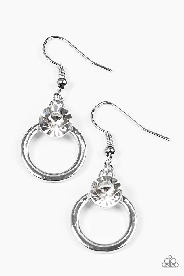 Paparazzi Earring ~ FAME On - White