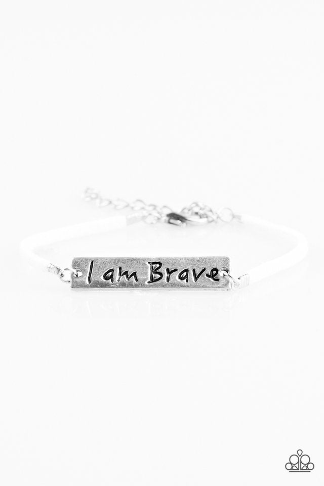 Pulsera Paparazzi ~ Brave Spirit - Blanco