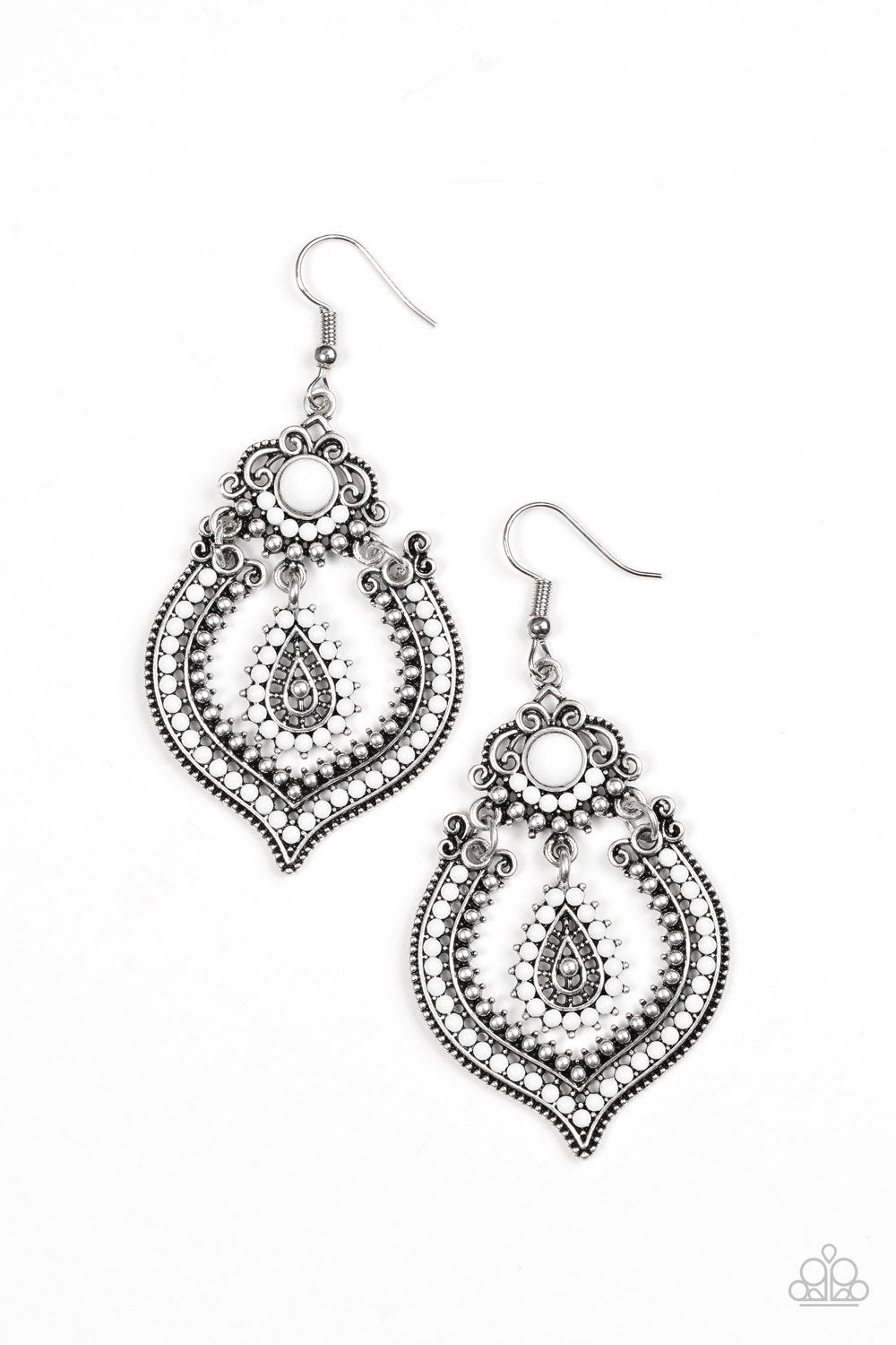 Paparazzi Earring ~ Congo Cadence - White