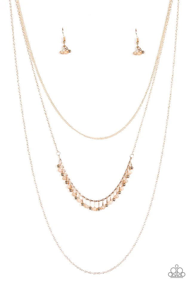 Collar Paparazzi ~ Twinkly Troves - Oro rosa