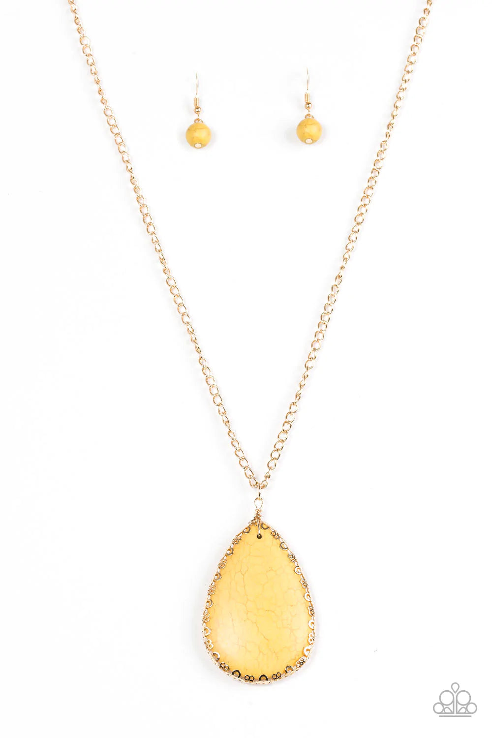 Collar Paparazzi ~ Magnificencia de piedra - Amarillo