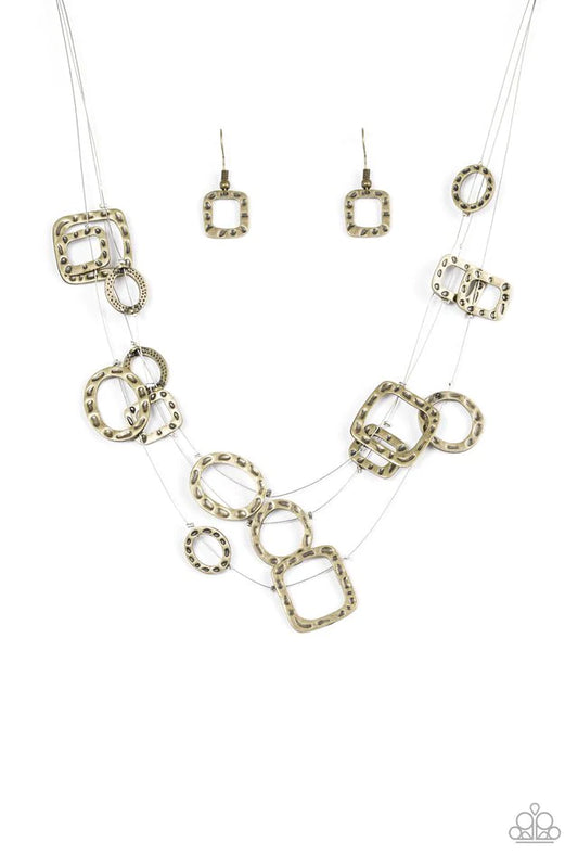 Paparazzi Necklace ~ GEO-ing Strong - Brass