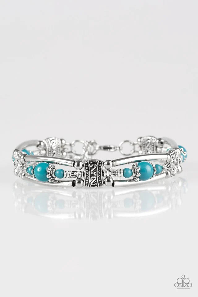 Paparazzi Bracelet ~ Happy Vibe, Happy Tribe - Blue