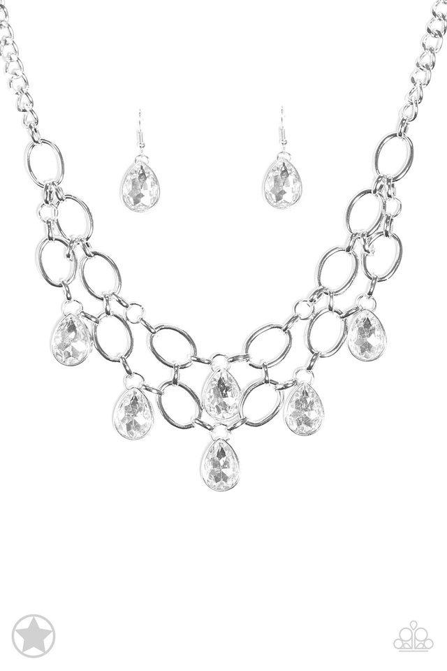 Paparazzi Necklace Blockbuster - Show - Stopping Shimmer - White