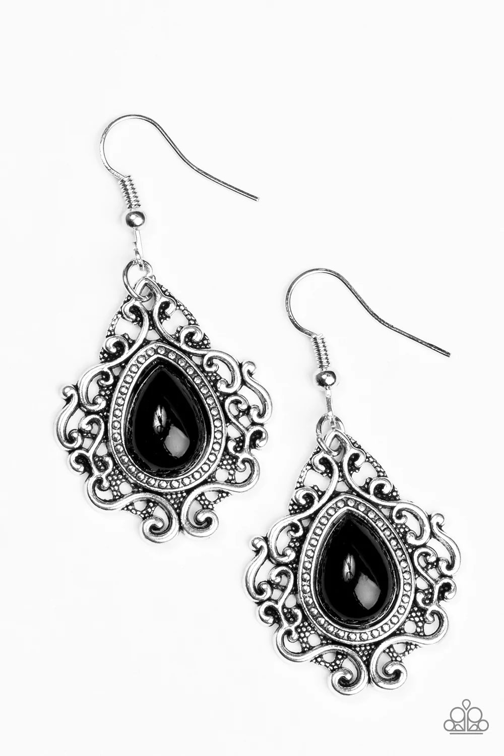 Paparazzi Earring ~ Grand Cayman Grandeur - Black
