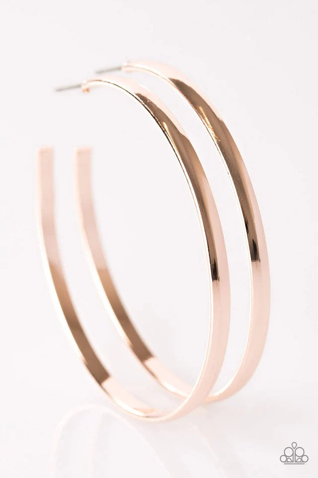 Paparazzi Earring ~ Casually Chic - Rose Gold