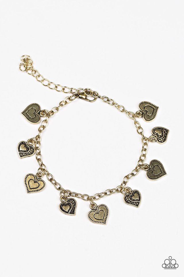 Paparazzi Bracelet ~ A HEART Act To Follow - Brass