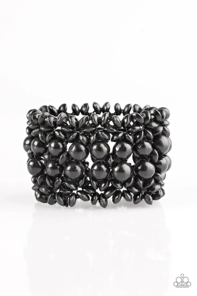 Pulsera Paparazzi ~ Felicidad tropical - Negro