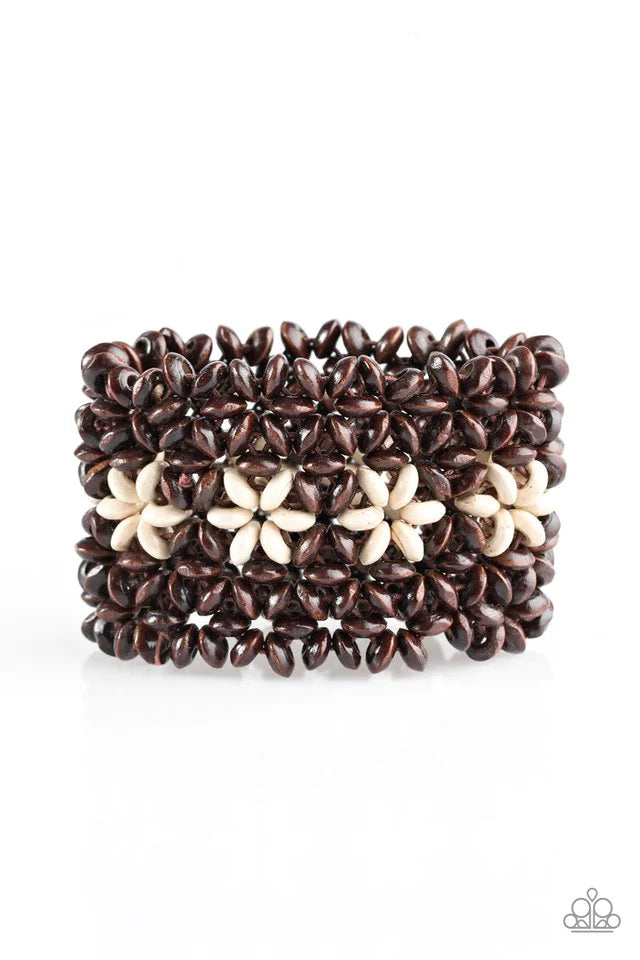 Pulsera Paparazzi ~ Bahama Babe - Blanco