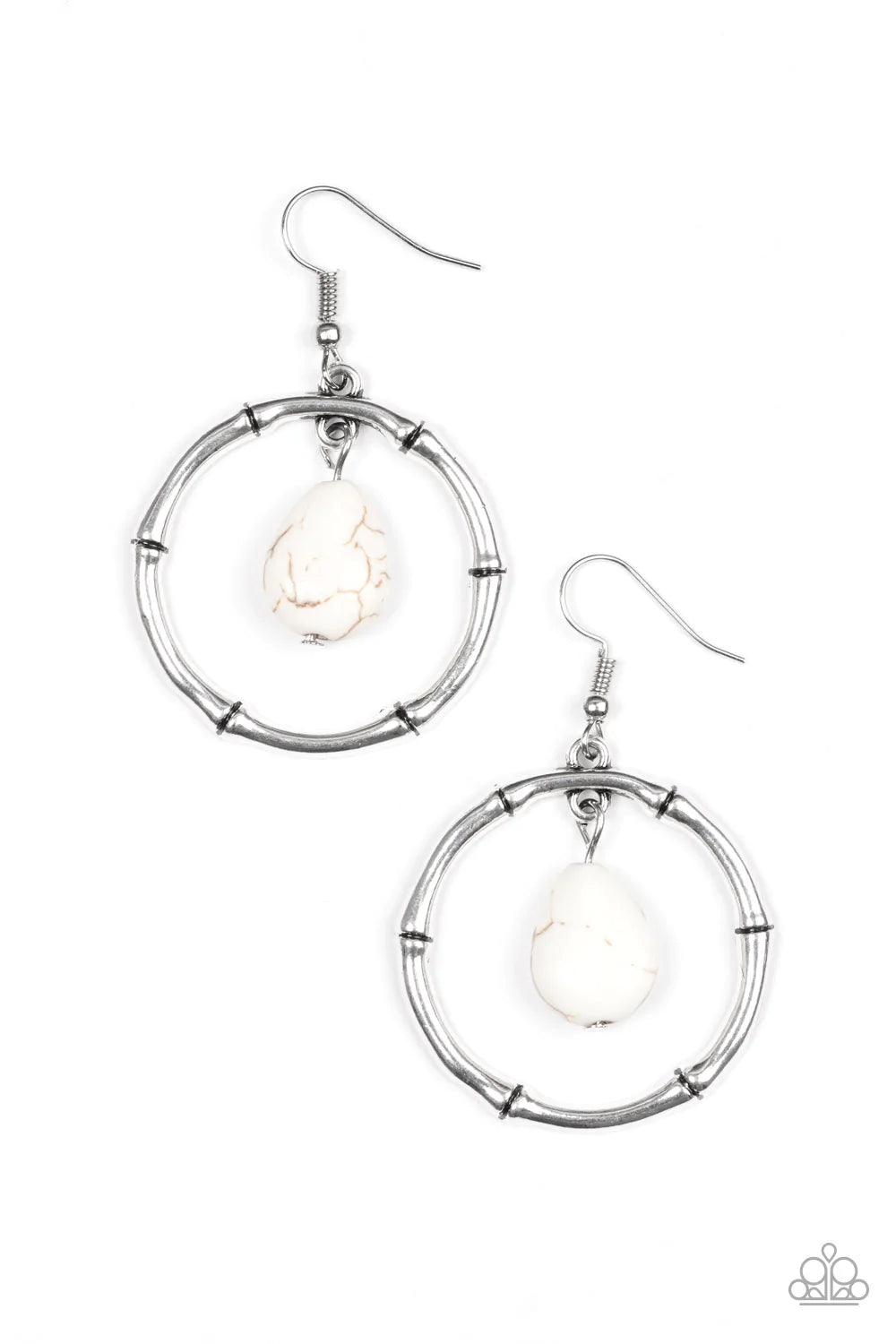 Paparazzi Earring ~ Stone Style - White