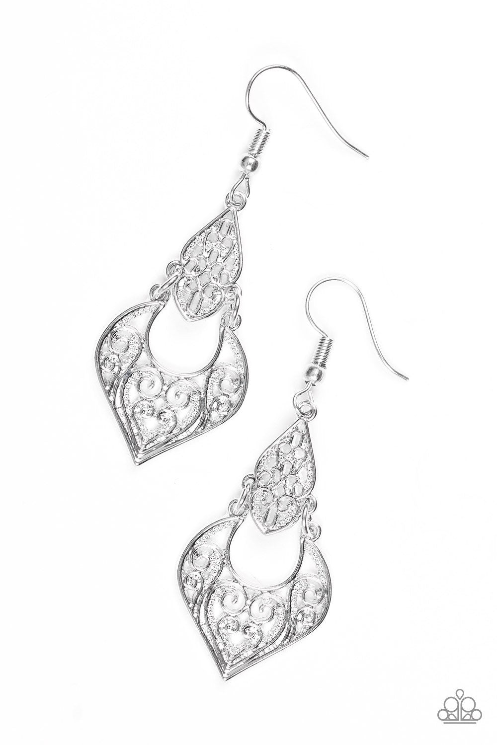 Paparazzi Earring ~ Genie Grotto - Silver