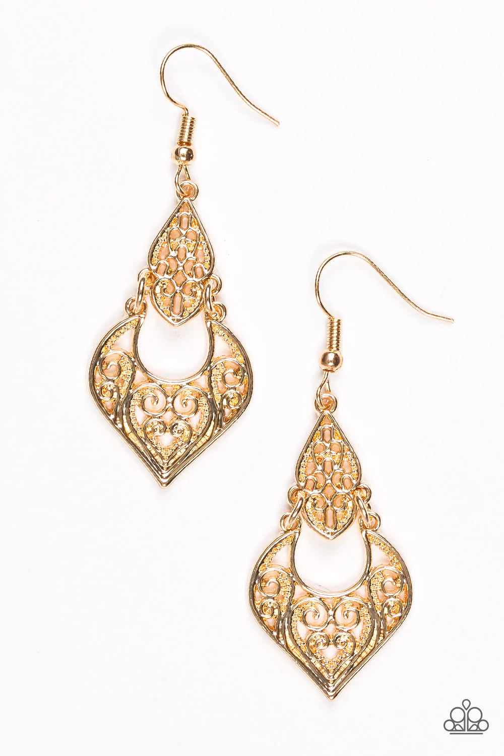 Paparazzi Earring ~ Genie Grotto - Gold