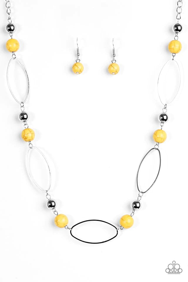 Collar Paparazzi ~ Piedras simples - Amarillo