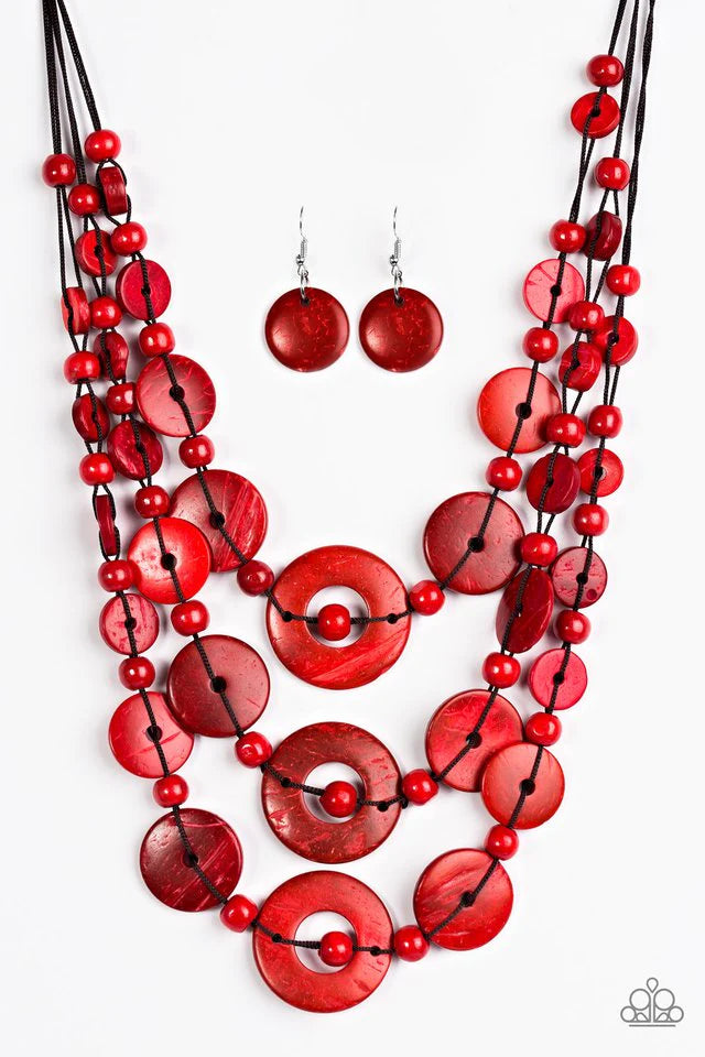 Paparazzi Necklace ~ Bali Boardwalk - Red