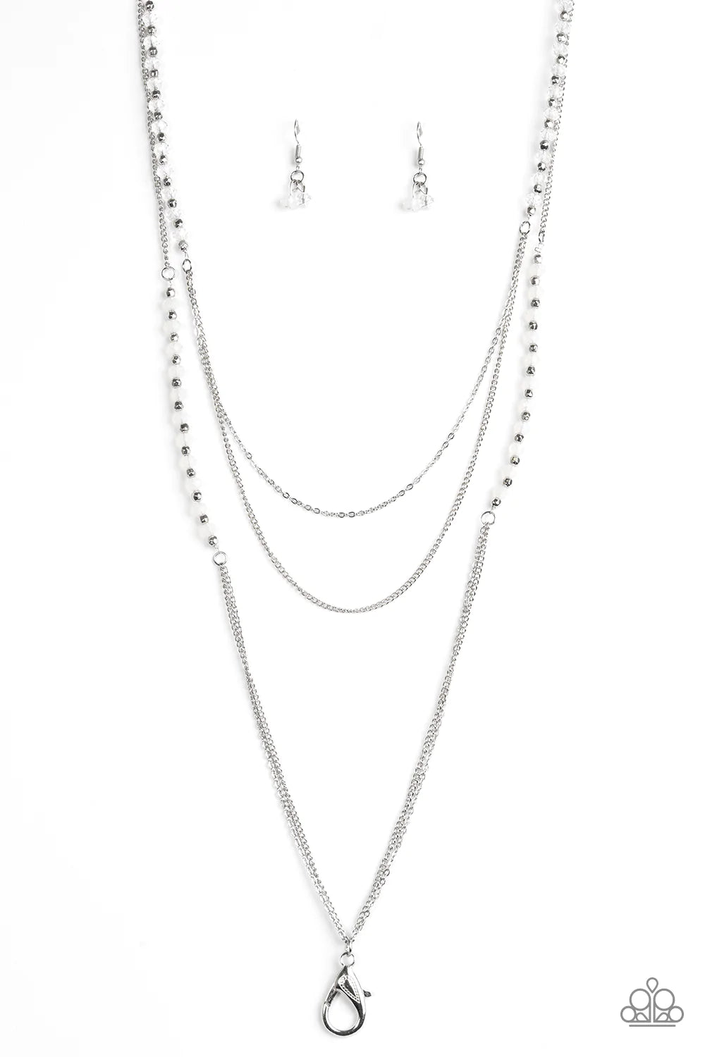 Paparazzi Necklace ~ Shimmer Showdown - White