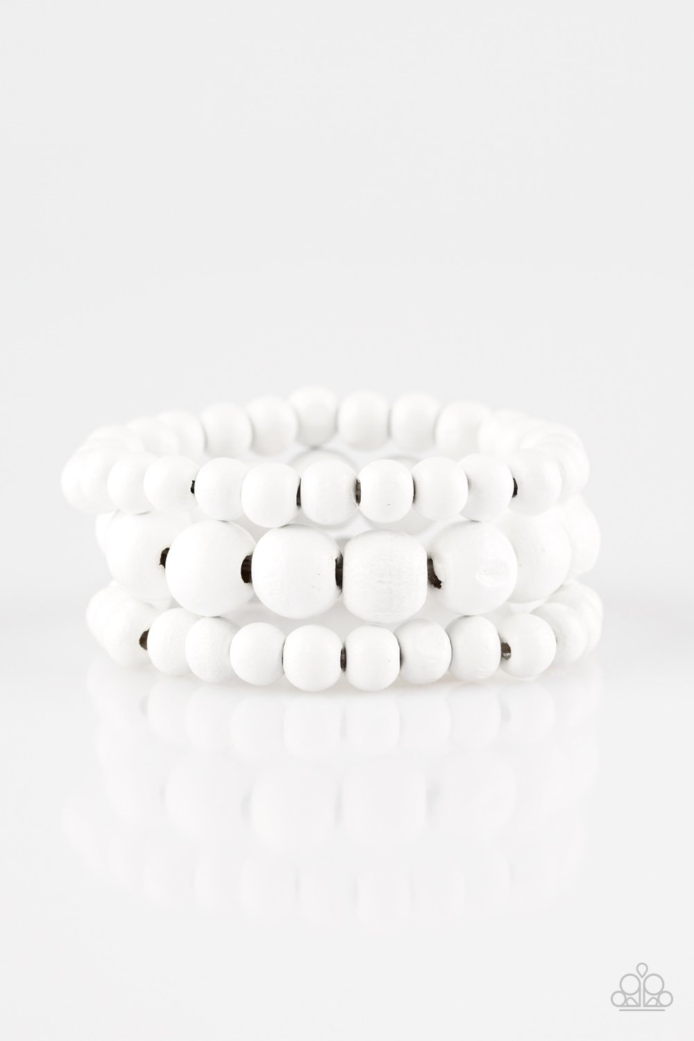 Pulsera Paparazzi ~ Maravillosamente amaderada - Blanca