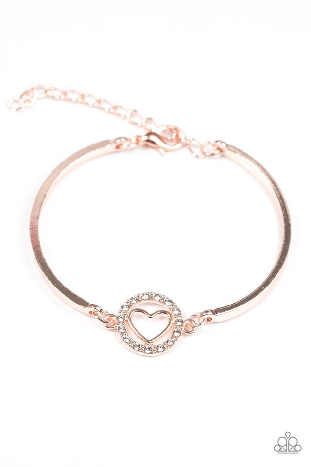 Paparazzi Bracelet ~ Voguish Valentine - Rose Gold