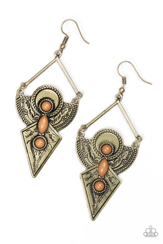 Paparazzi Earring ~ Desert Dynasty - Brown