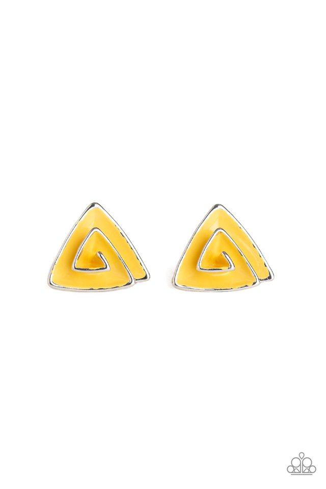On Blast - Yellow - Paparazzi Earring Image