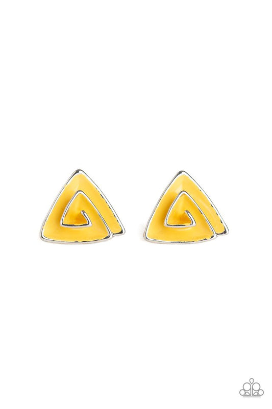 On Blast - Yellow - Paparazzi Earring Image