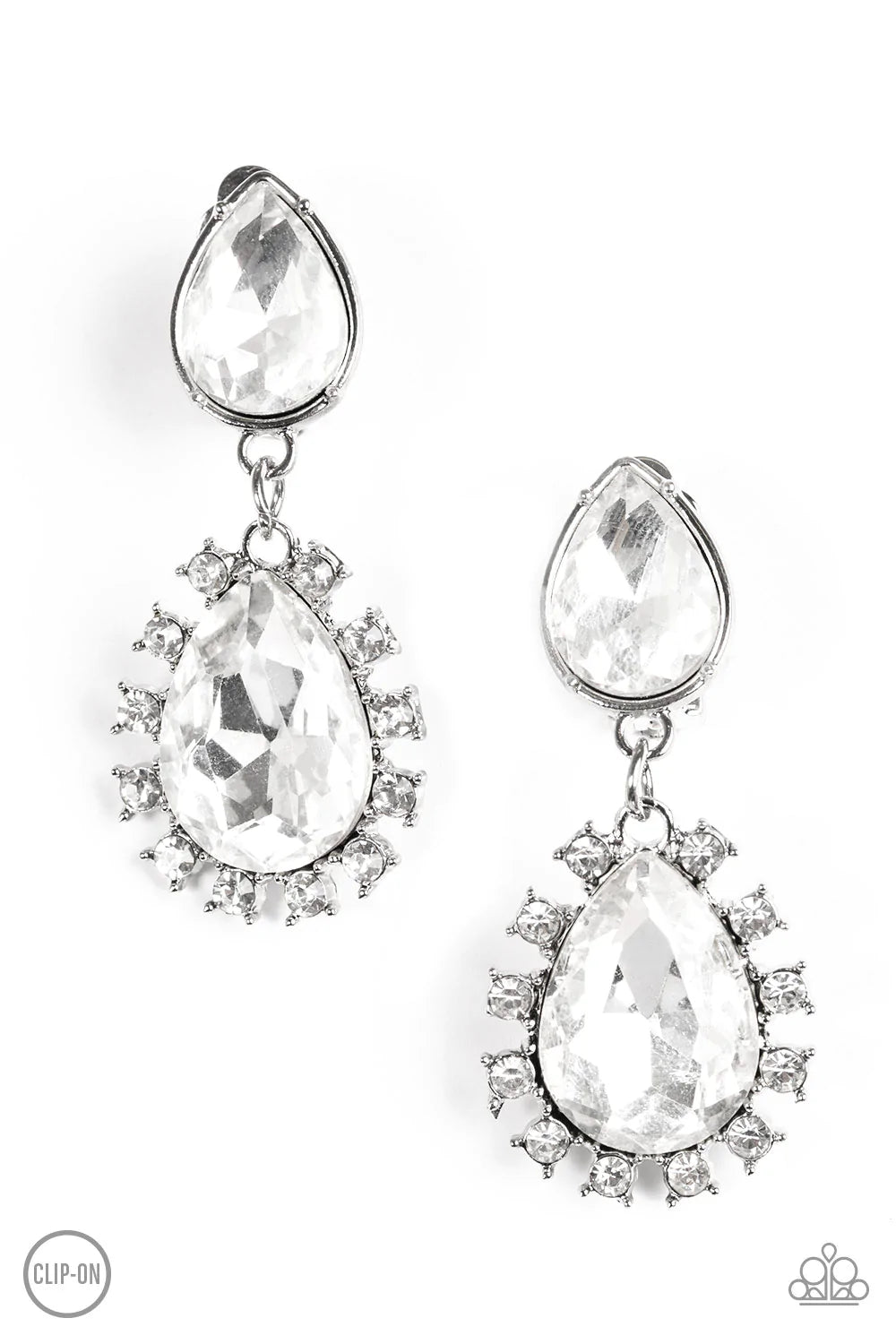 Paparazzi Earring ~ Sink or Swim - White