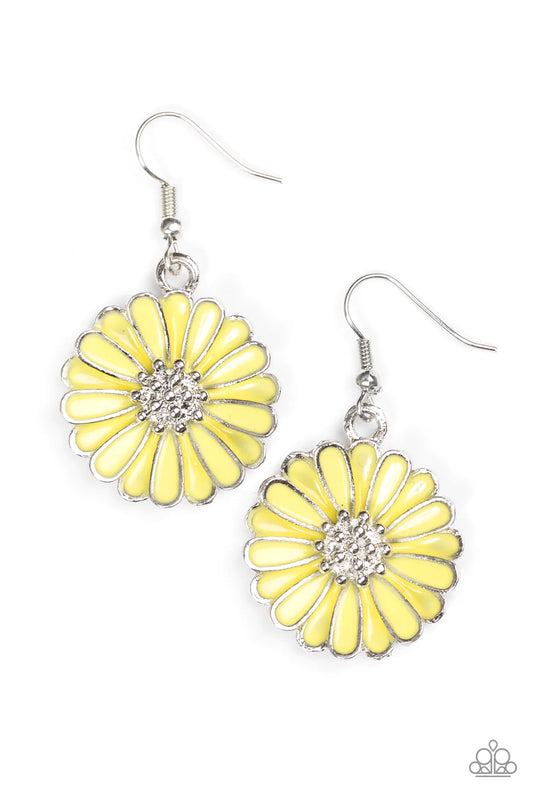 Paparazzi Earring ~ Distracted By Daisies - Yellow