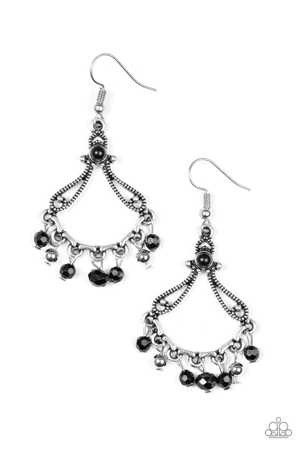 Paparazzi Earring ~ Dazzling Date Night - Black