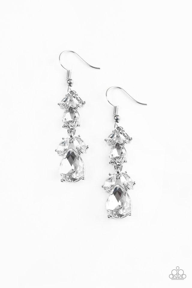 Paparazzi Earrings - Trophy Hall - White