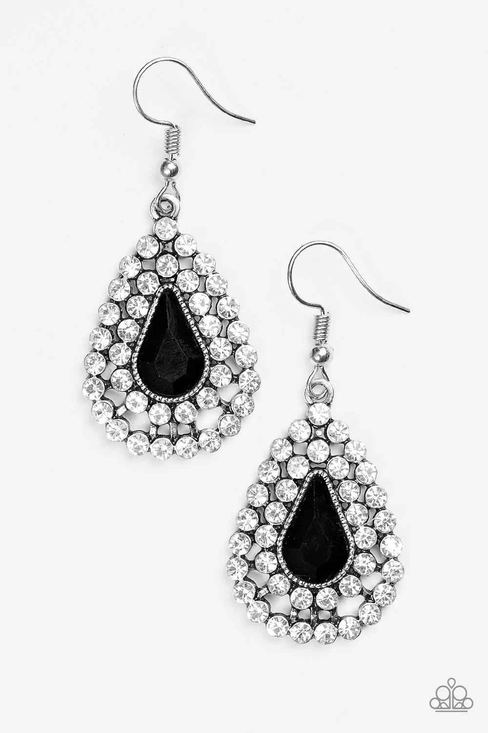 Paparazzi Earring ~ Diamond Dazzle - Black