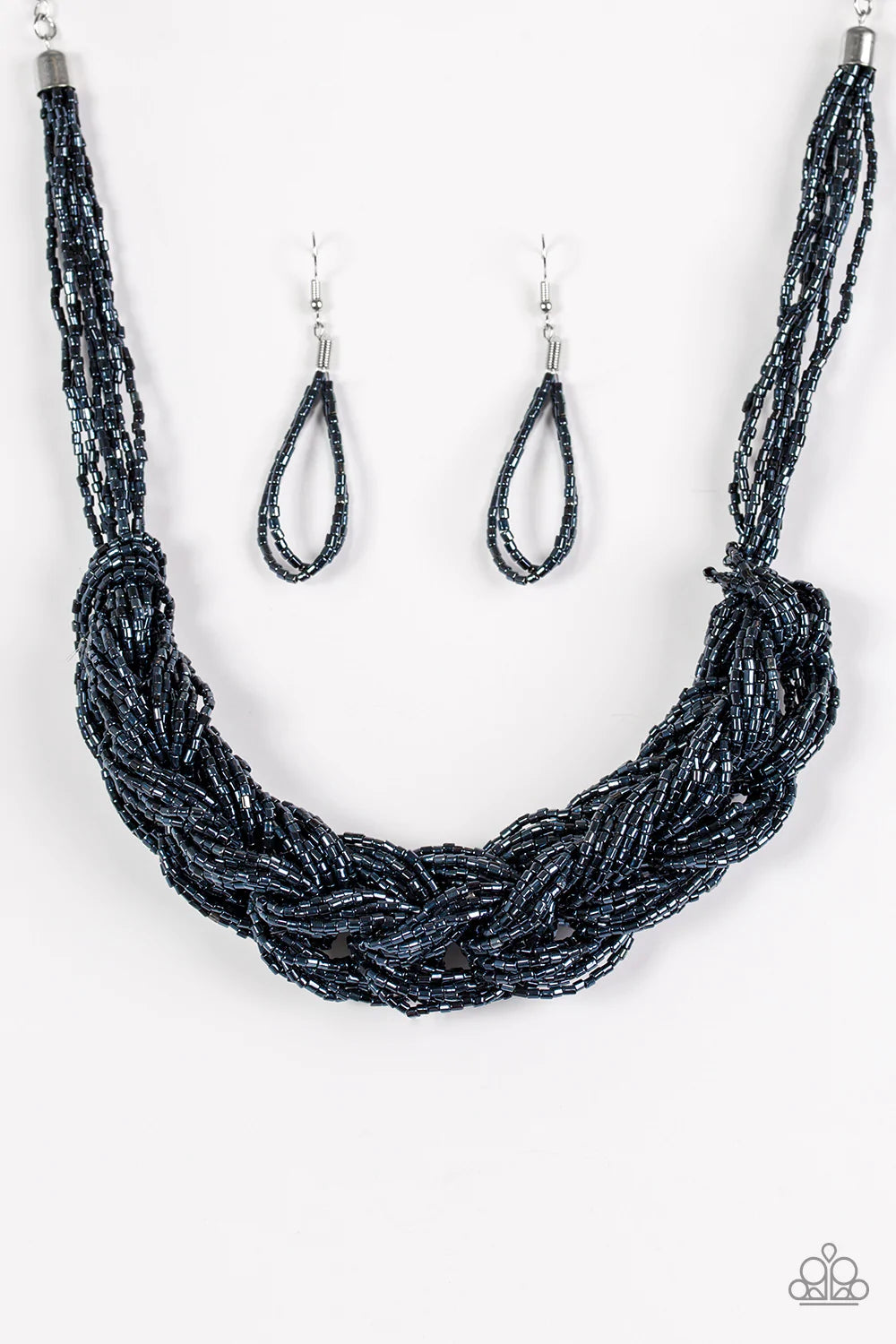 Paparazzi Necklace ~ WRAP Battle - Blue