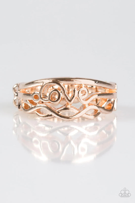 Paparazzi Ring ~ I Believe In Love - Rose Gold