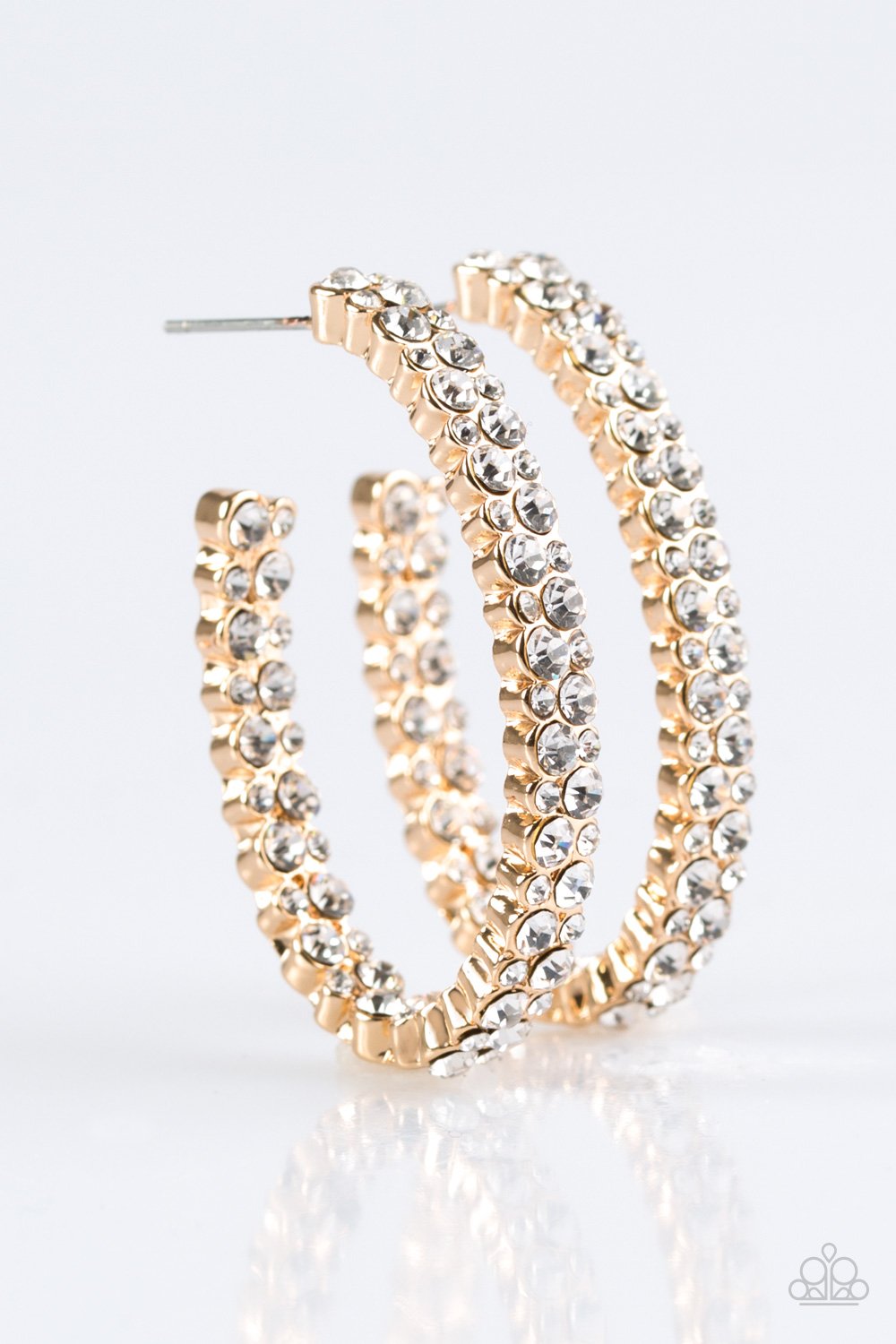 Paparazzi Earring ~ Debonair Dazzle - Gold