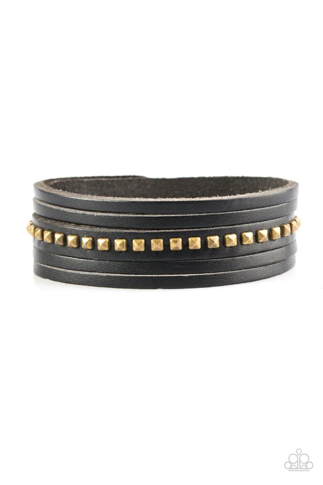 Pulsera Paparazzi ~ Rogue Rebel - Negro