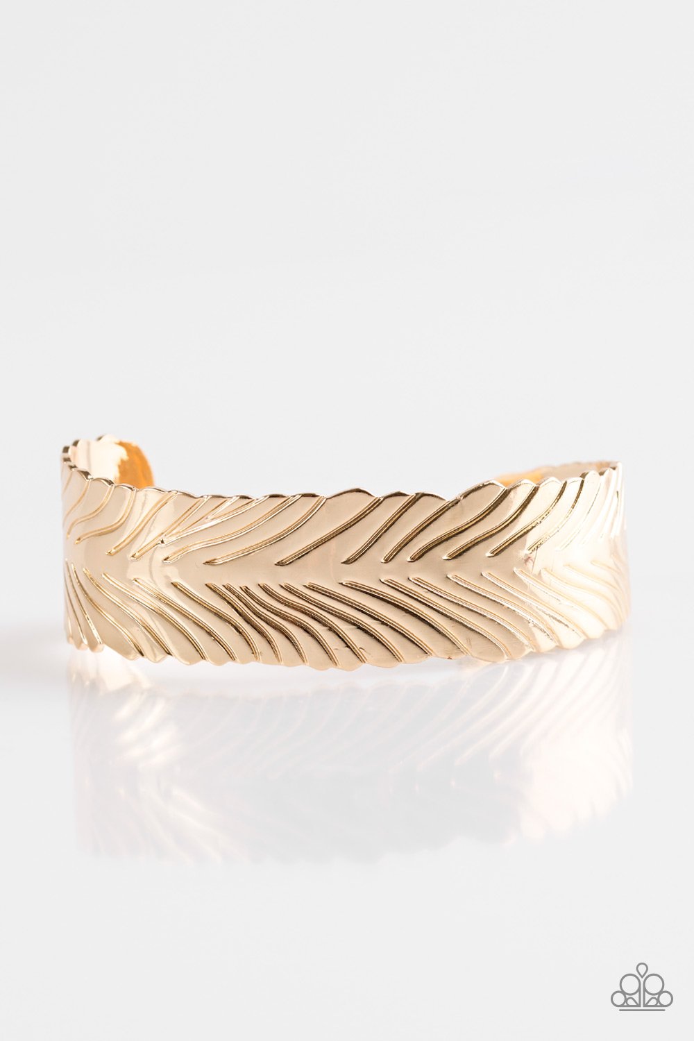 Paparazzi Bracelet ~ Ruffle Feathers - Gold