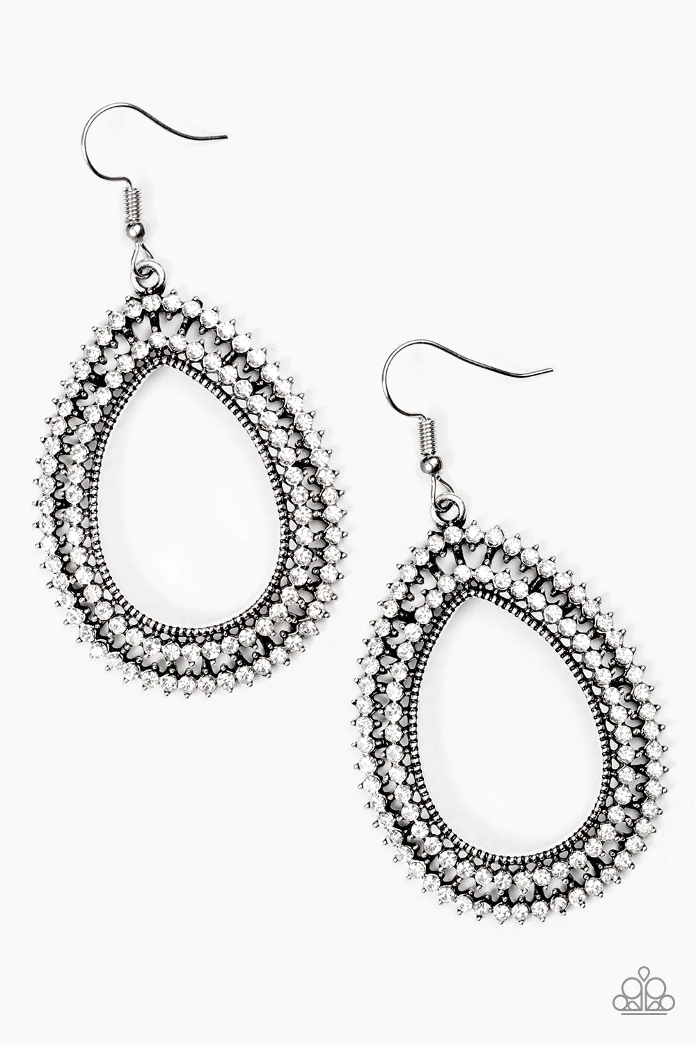 Paparazzi Earring ~ Award Show Sparkle - White