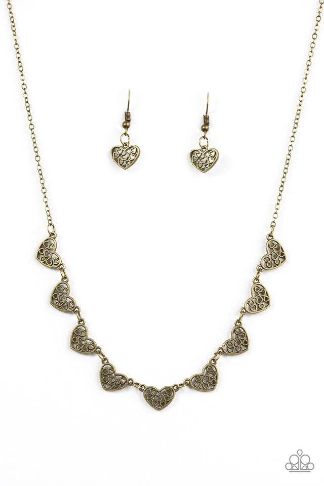 Paparazzi Necklace ~ Love and Devotion - Brass