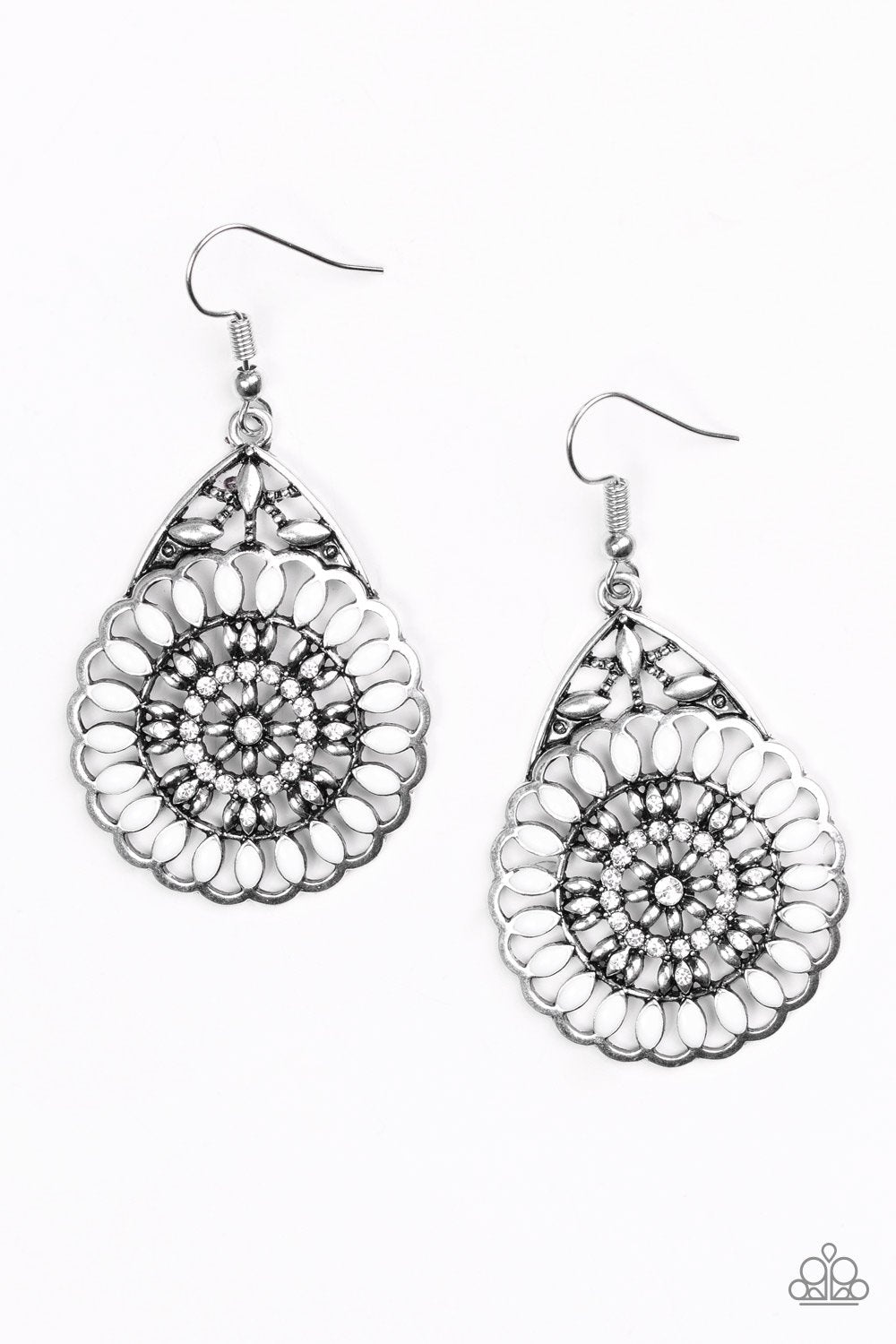 Paparazzi Earring ~ Perfectly Paradise - White