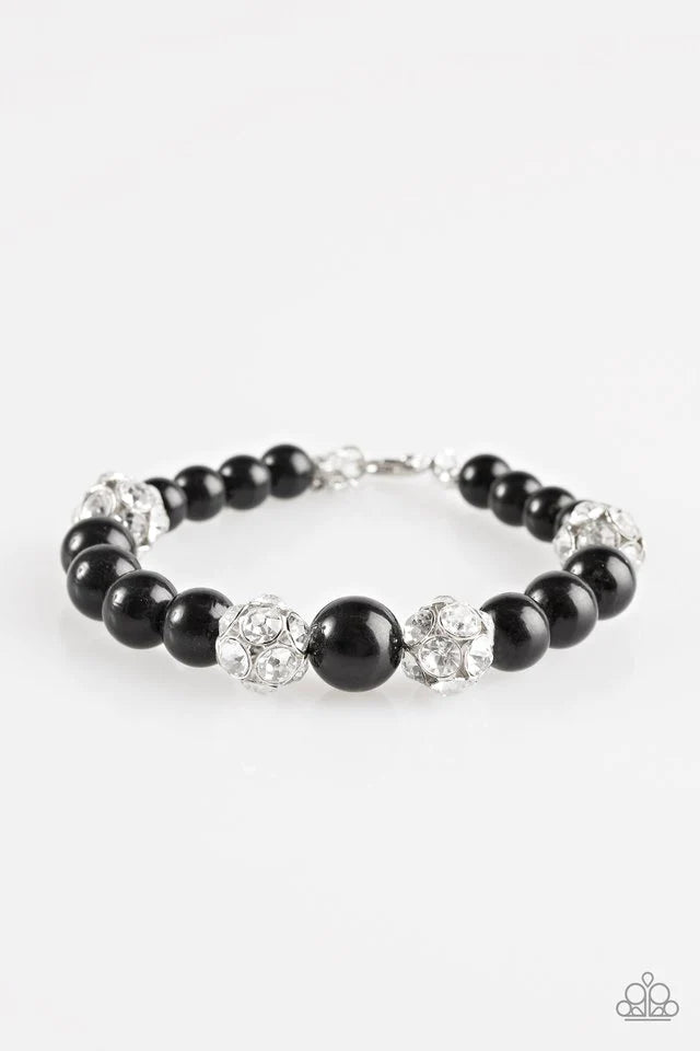 Pulsera Paparazzi ~ Perlas y salones - Negro