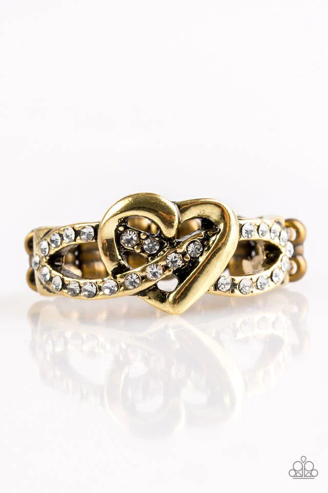 Paparazzi Ring ~ Heavenly Heart - Brass