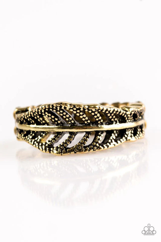 Paparazzi Ring ~ Only Time QUILL Tell - Brass