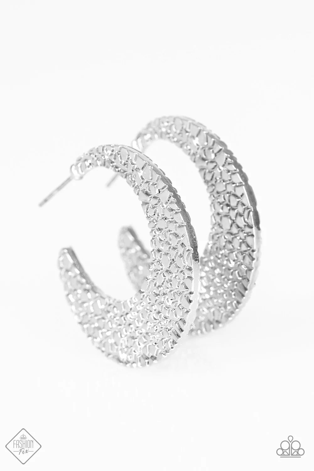 Paparazzi Earring ~ Country Cobblestone - Silver