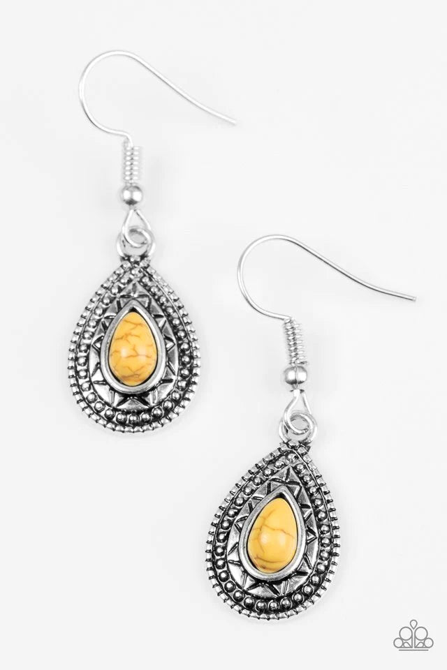 Paparazzi Earring ~ Blazing Beauty - Yellow