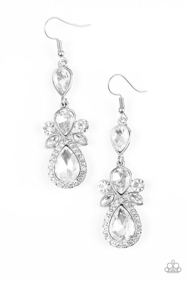 Paparazzi Earring ~ All About Glam - White